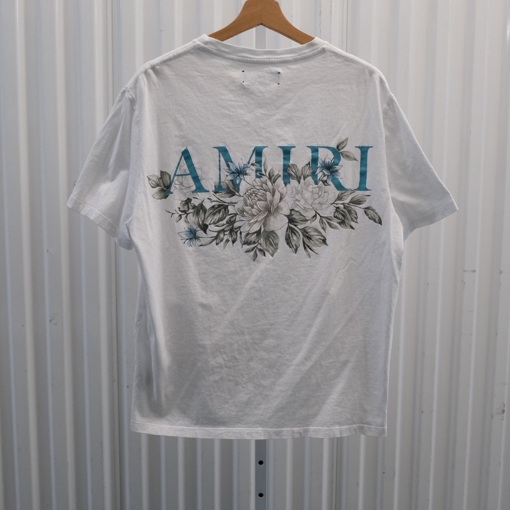 Amiri Floral Graphic T-Shirt Men's Size Large White Crewneck Tee - Picture 2 of 9